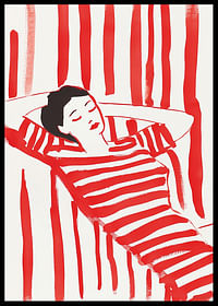 Relaxed elegance in red and white stripes inspires calm and style-2
