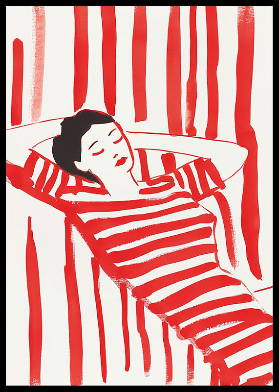 Relaxed elegance in red and white stripes inspires calm and style-12