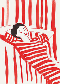 Relaxed elegance in red and white stripes inspires calm and style-3