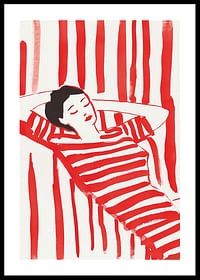 Relaxed elegance in red and white stripes inspires calm and style-0