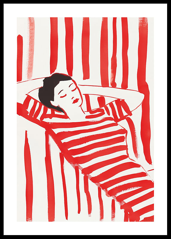 Relaxed elegance in red and white stripes inspires calm and style-12