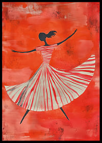 Lively dance in red and white captures freedom of movement-2