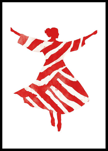 Poster Dancing Red Silhouette
