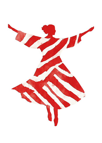 Poster Dancing Red Silhouette