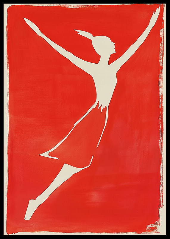 La silhouette d'un danseur sur fond rouge rayonne de liberté et d'énergie-12