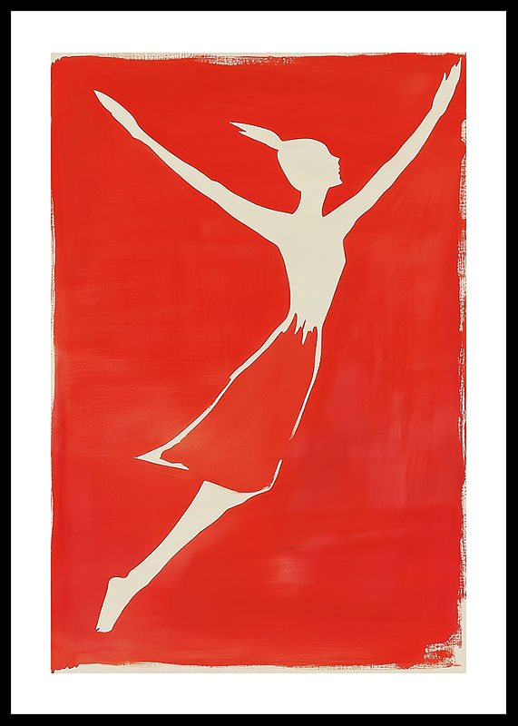 La silhouette d'un danseur sur fond rouge rayonne de liberté et d'énergie-12