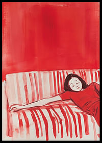 Dreamy rest in red tones, perfect for a calming atmosphere-2