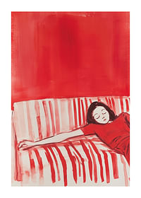 Dreamy rest in red tones, perfect for a calming atmosphere-1