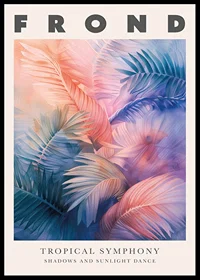 A harmonious explosion of tropical leaves in soft pastel tones-0