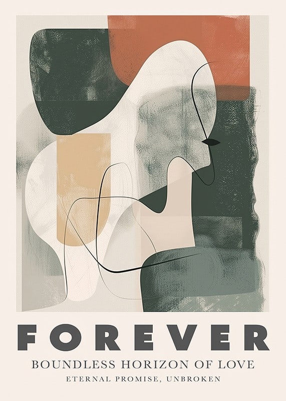 Abstract shapes and soft tones shape the eternal horizon of love-12