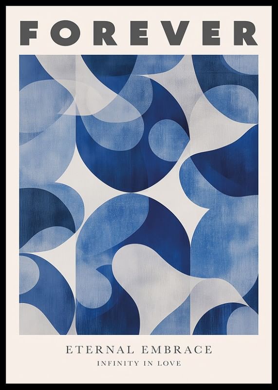 Abstract blue shapes dance in eternal harmony on this stylish poster-12