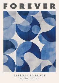 Abstract blue shapes dance in eternal harmony on this stylish poster-1