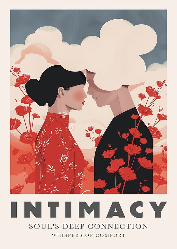 Two souls unite in a harmonious dance of love and the elegance of nature.-12