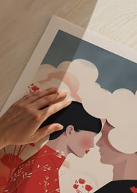 Two souls unite in a harmonious dance of love and the elegance of nature.-3