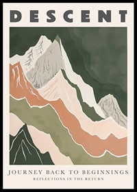 Abstracte bergtoppen in aardse tinten roepen de grootsheid van de natuur op-0