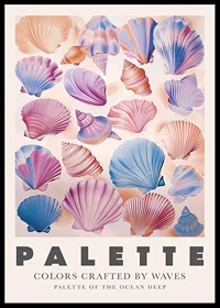 Colorful seashells in soft pastels capture the beauty of the ocean-0
