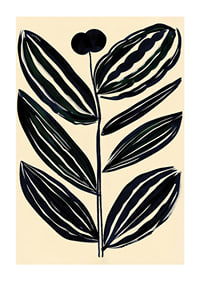 Bold, abstract leaves in dark tones give a modern feel against a beige background-1