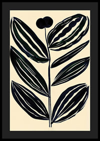 Bold, abstract leaves in dark tones give a modern feel against a beige background-4