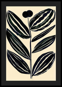 Djärva, abstrakta blad i mörka toner ger en modern känsla mot beige bakgrund-4