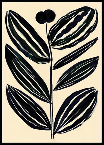 Poster Monochrome Foliage Elegance