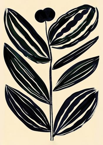 Poster Monochrome Foliage Elegance
