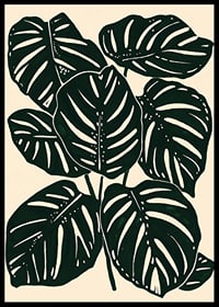 Dark monstera leaves create a bold and stylish botanical feel-0