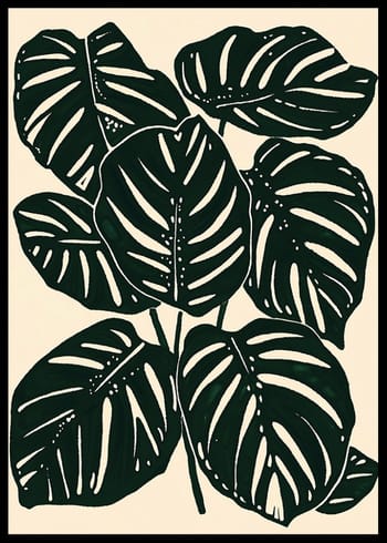 Poster Monochrome Leaf Harmony