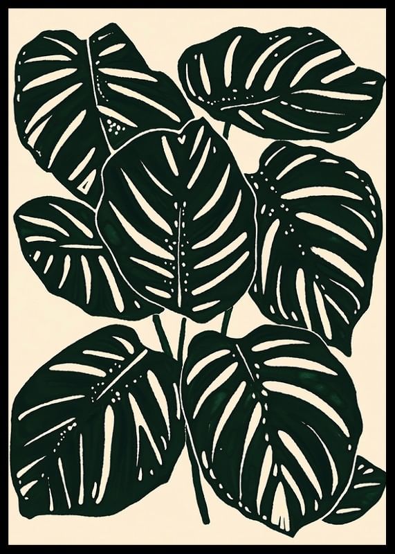Frunzele de monstera întunecate creează o senzație botanică îndrăzneață și elegantă-12