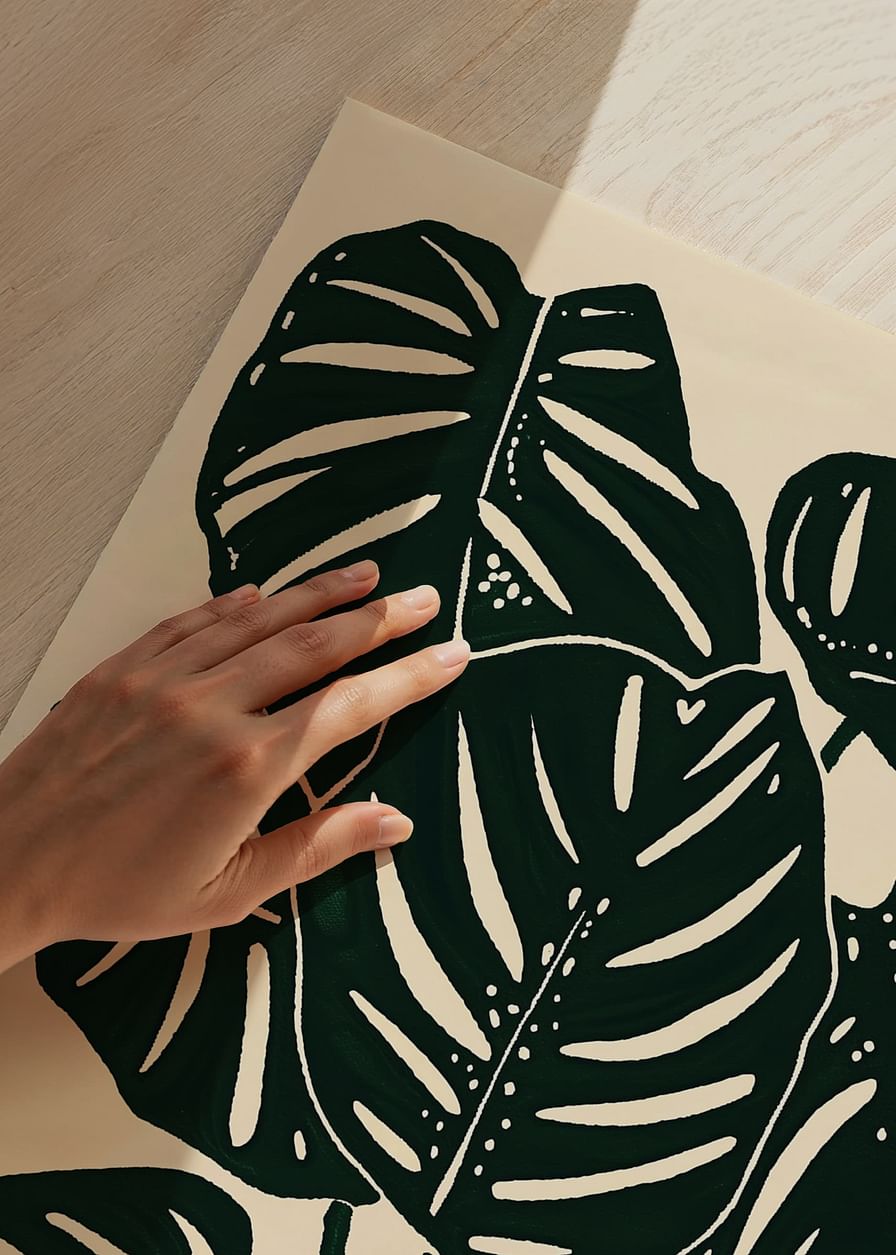 Frunzele de monstera întunecate creează o senzație botanică îndrăzneață și elegantă-12