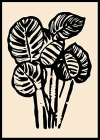 Stylized, graphic leaves in black and cream add elegance and contrast-0