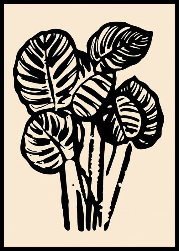 Stylized, graphic leaves in black and cream add elegance and contrast-12