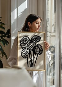 Stylized, graphic leaves in black and cream add elegance and contrast-2