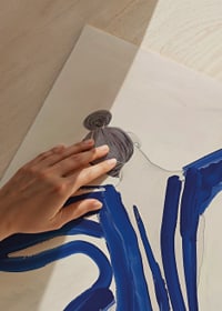 Dancing energy in blue brushstrokes, capturing movement in elegant simplicity-3