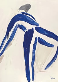 Bold brushstrokes capture a sense of movement and freedom in blue-1