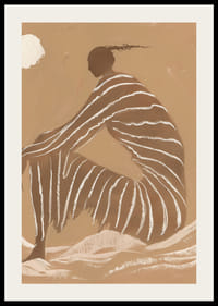 Elegantná silueta zachytená v kontemplácii na monochromatickom pozadí-2