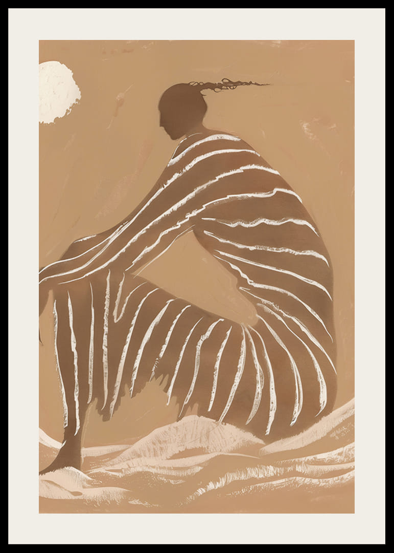 Elegantná silueta zachytená v kontemplácii na monochromatickom pozadí-12