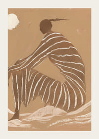 Elegantná silueta zachytená v kontemplácii na monochromatickom pozadí-3