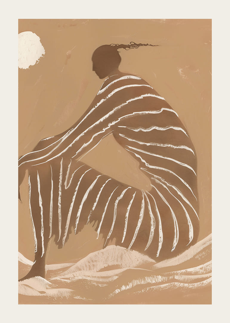 Elegantná silueta zachytená v kontemplácii na monochromatickom pozadí-12