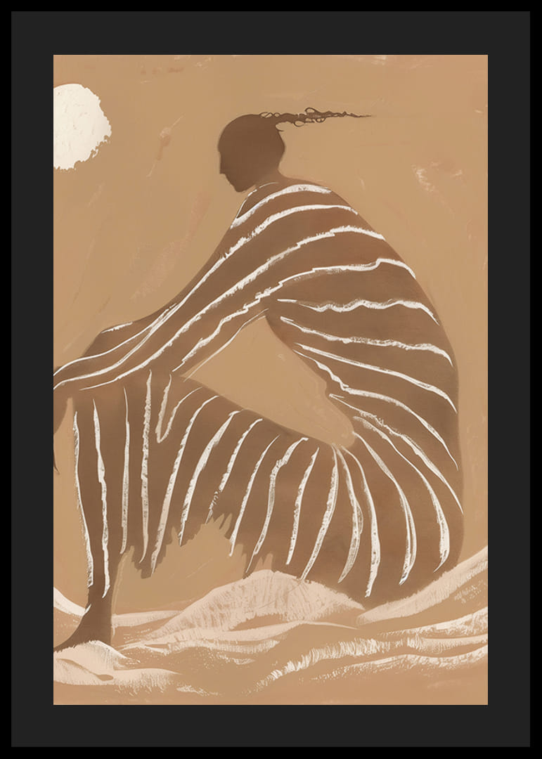 Elegantná silueta zachytená v kontemplácii na monochromatickom pozadí-12