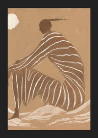 Elegantná silueta zachytená v kontemplácii na monochromatickom pozadí-5