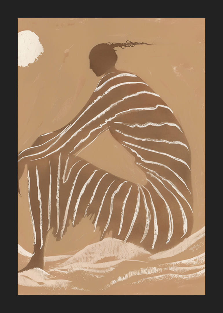 Elegantná silueta zachytená v kontemplácii na monochromatickom pozadí-12