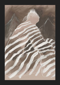 Absztrakt elegancia, ahol a lágy vonalak találkoznak a titokzatos hegycsúcsokkal-5