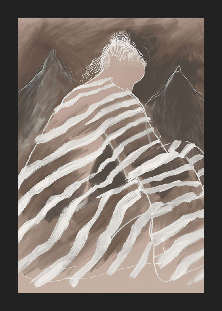 Absztrakt elegancia, ahol a lágy vonalak találkoznak a titokzatos hegycsúcsokkal-12