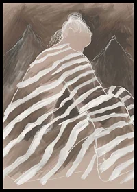Abstract elegance where soft lines meet mysterious mountain peaks-6