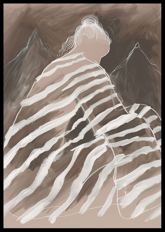 Abstracte elegantie waar zachte lijnen mysterieuze bergtoppen ontmoeten-12