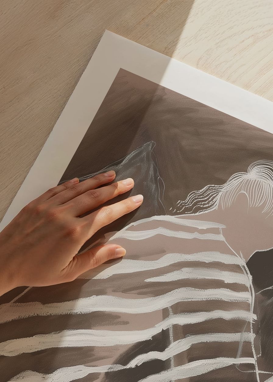 Abstracte elegantie waar zachte lijnen mysterieuze bergtoppen ontmoeten-12