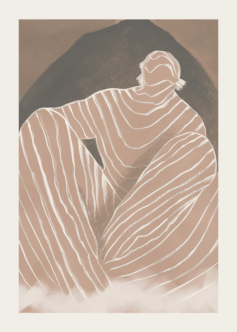 Abstraktná silueta v jemných tónoch vyžaruje pokoj a rovnováhu-12