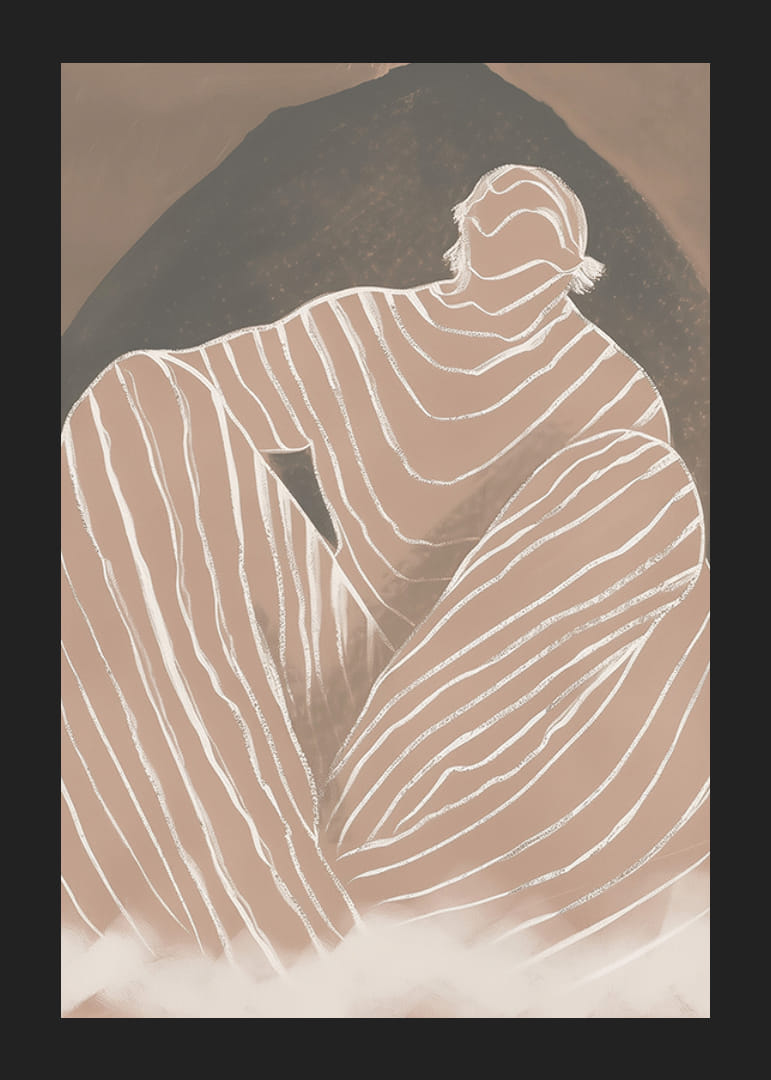 Abstraktná silueta v jemných tónoch vyžaruje pokoj a rovnováhu-12