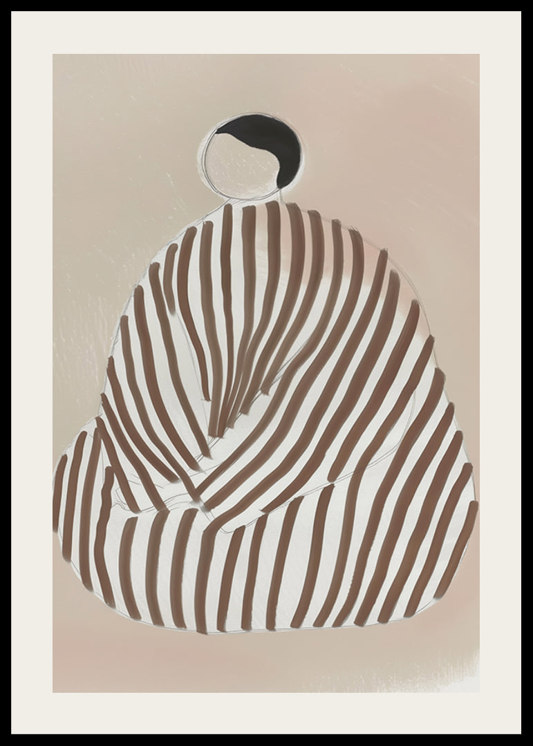 Abstract shape meets soft colors in a harmonious, modern poster-12