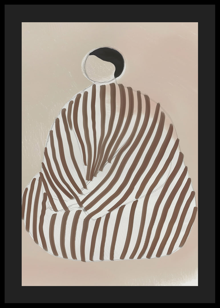 Abstract shape meets soft colors in a harmonious, modern poster-12